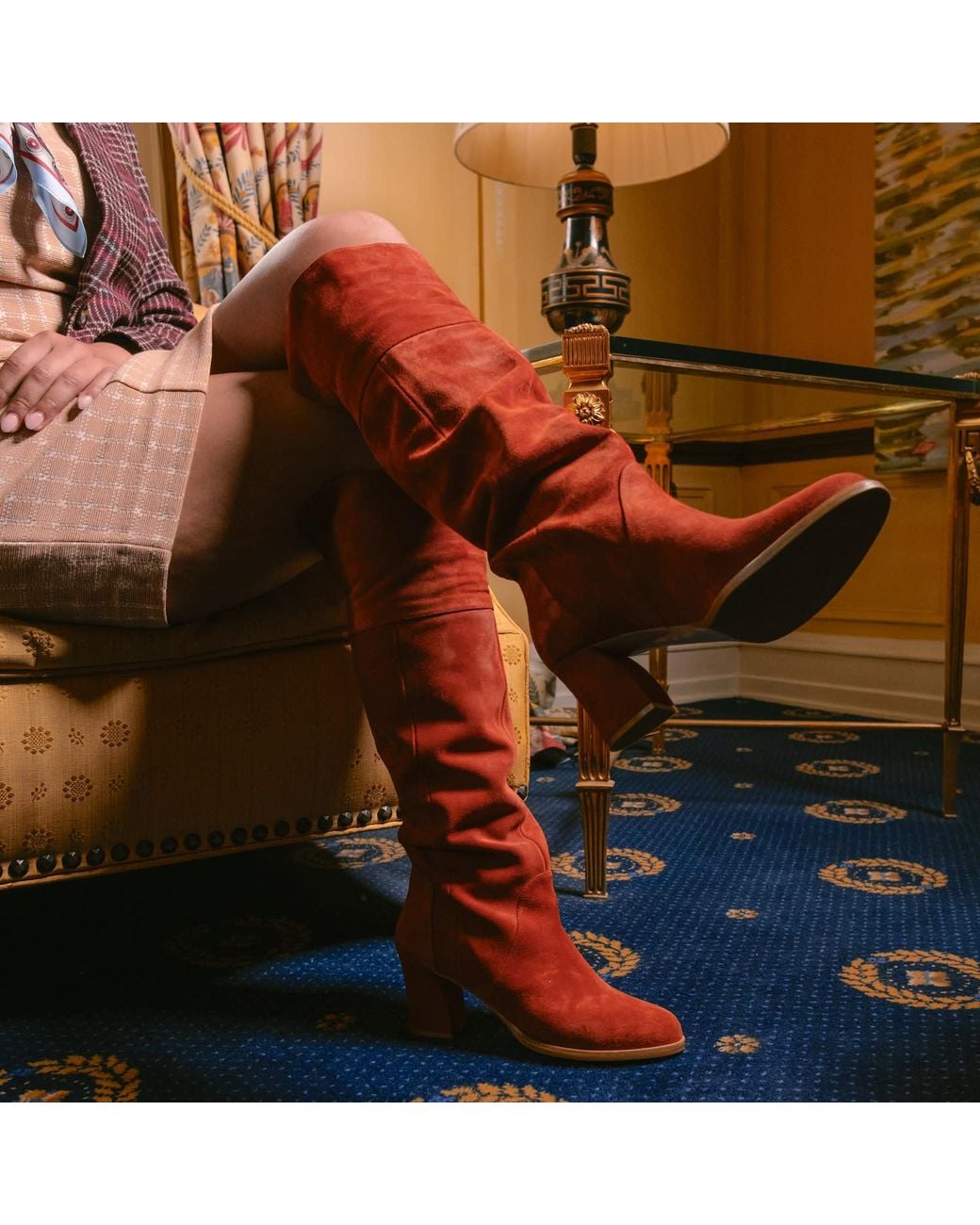 Moon D'elle Red Neutrals Zenit Knee High Boots