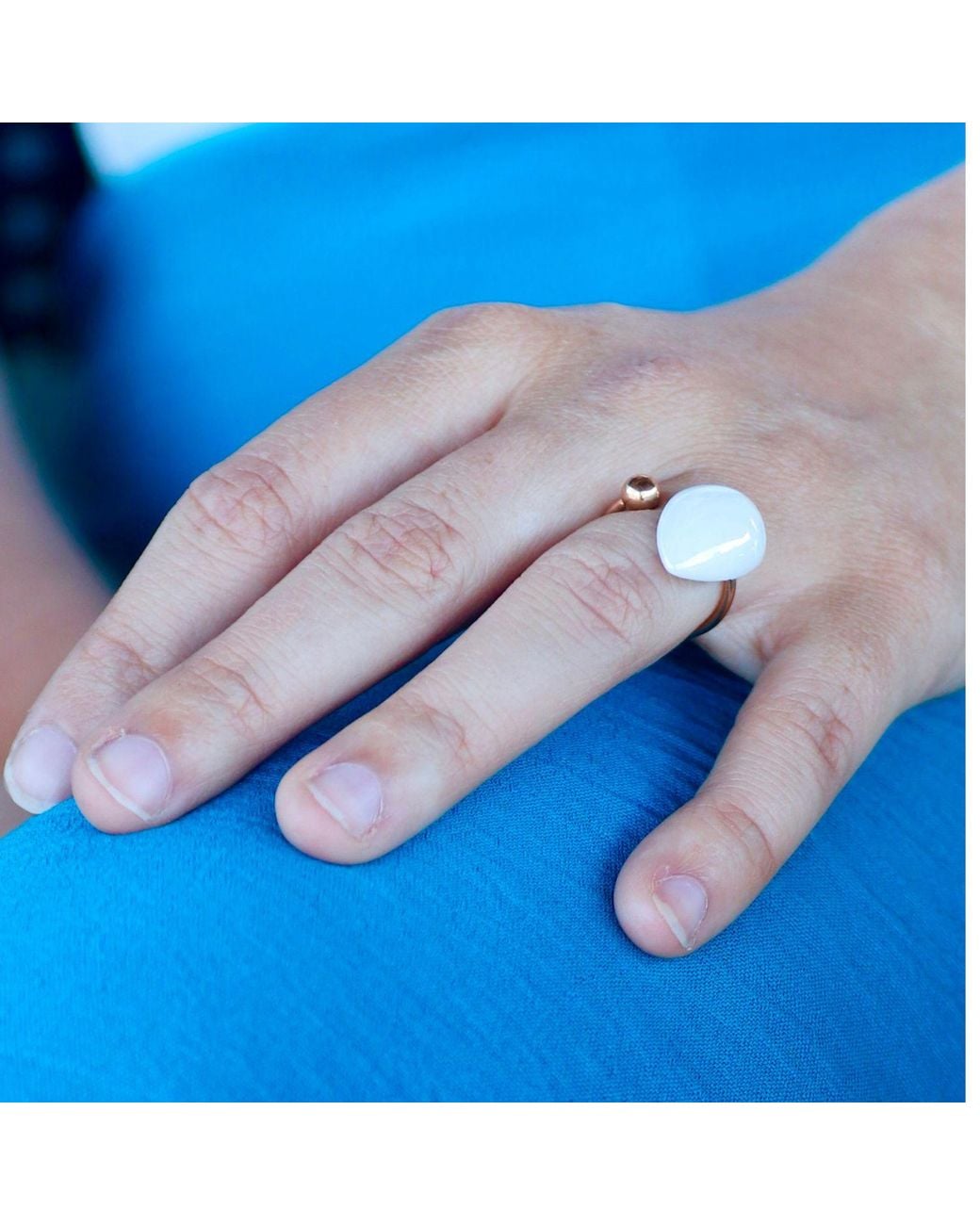 Rejected Hearts Club White Marry Yourself Pearl Curve Ring Rose