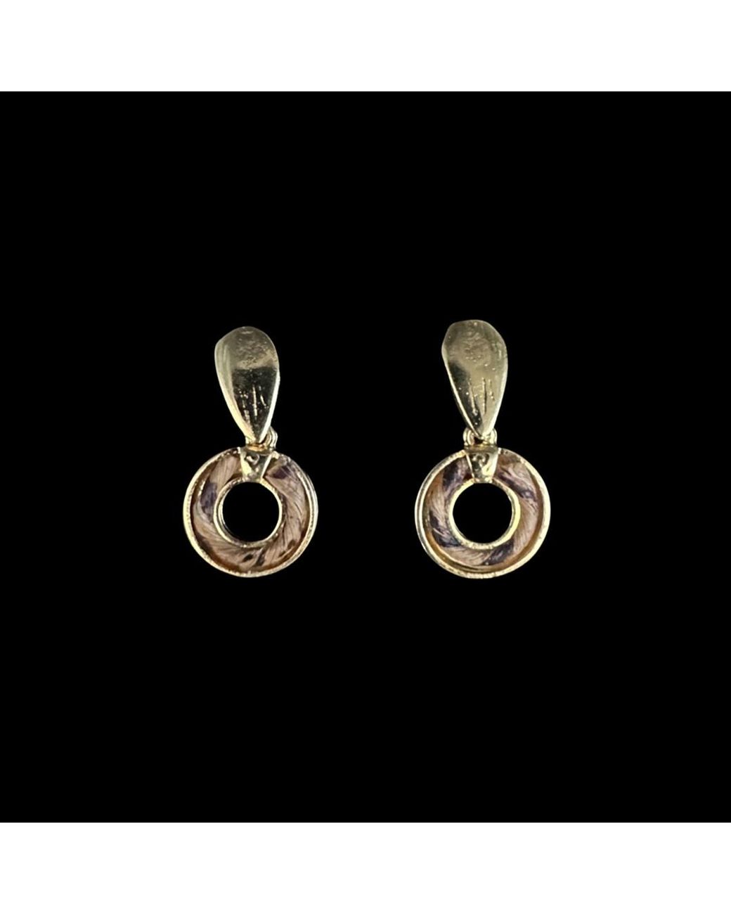 Nart Nature Making Art Metallic The Single Round Banana Fiber Earrings
