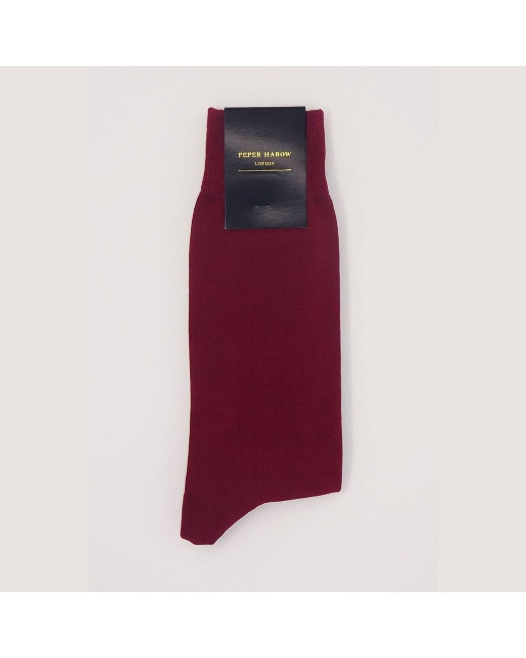 Peper Harow - Made in England Red Burgundy Classic Socks for men