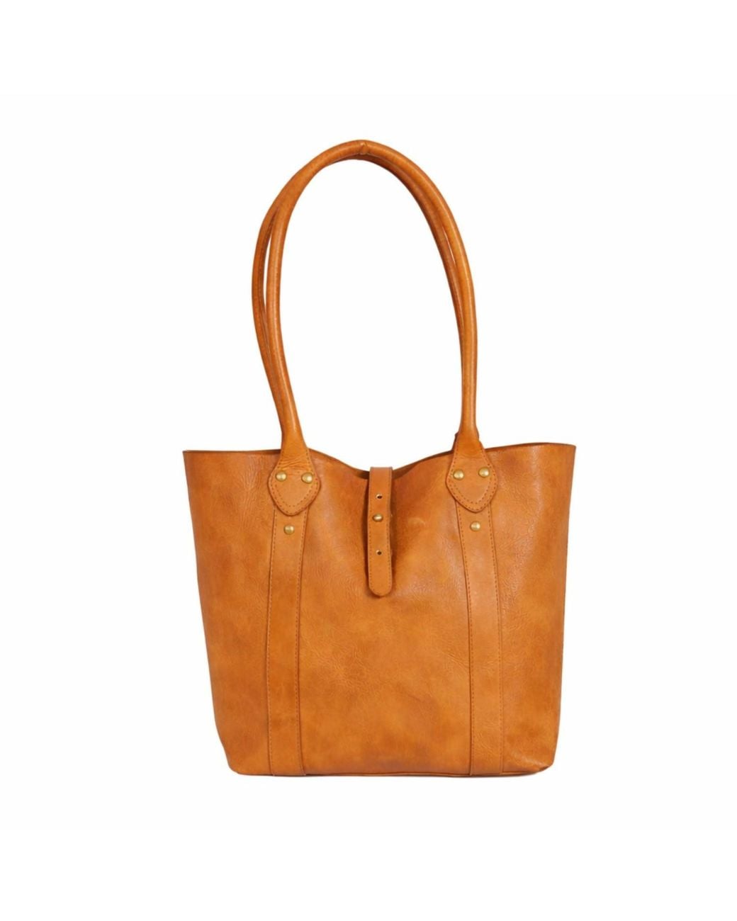 VIDA VIDA Orange Tan Soft Luxury Leather Tote Bag