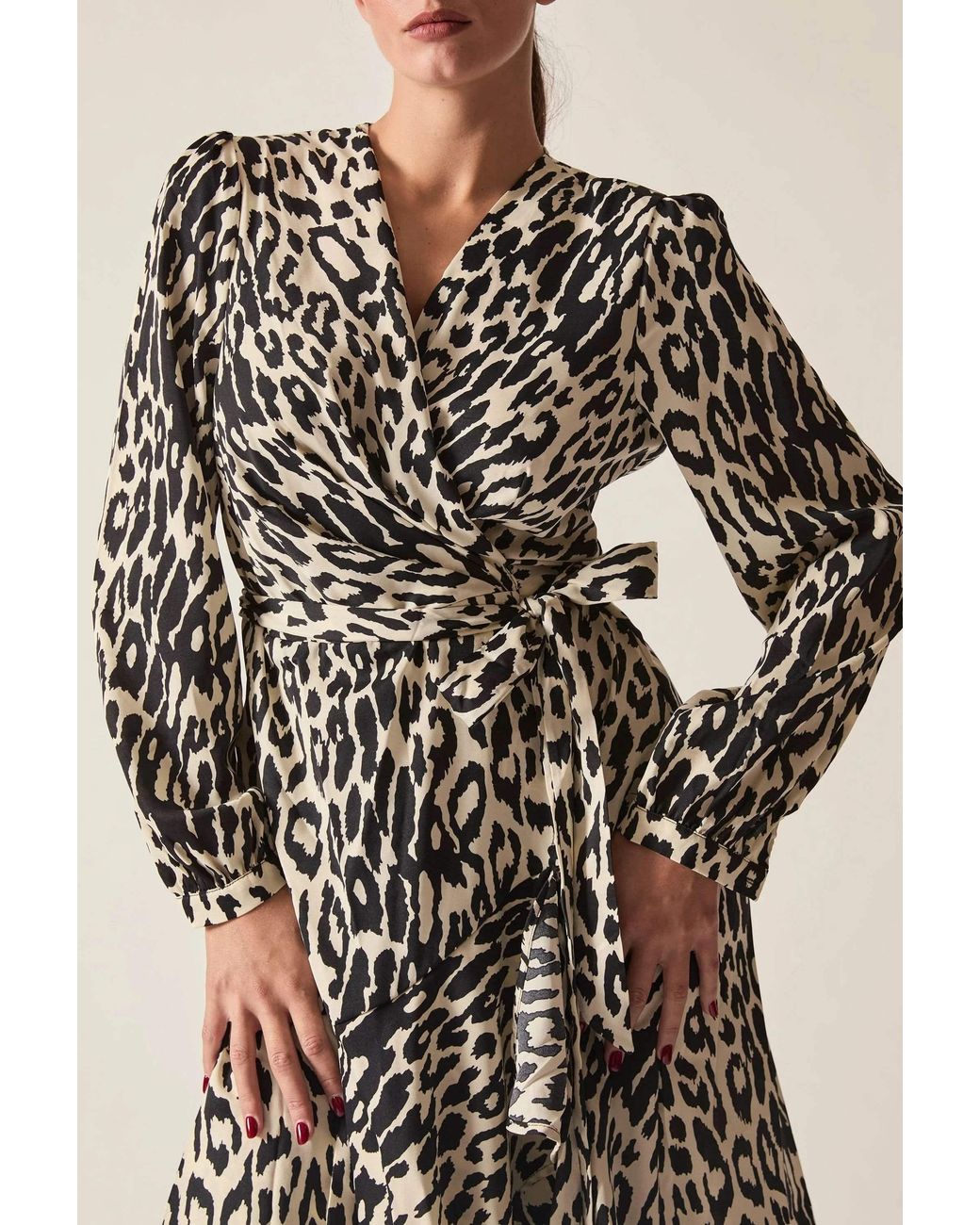 James Lakeland White Leopard Wrap Dress
