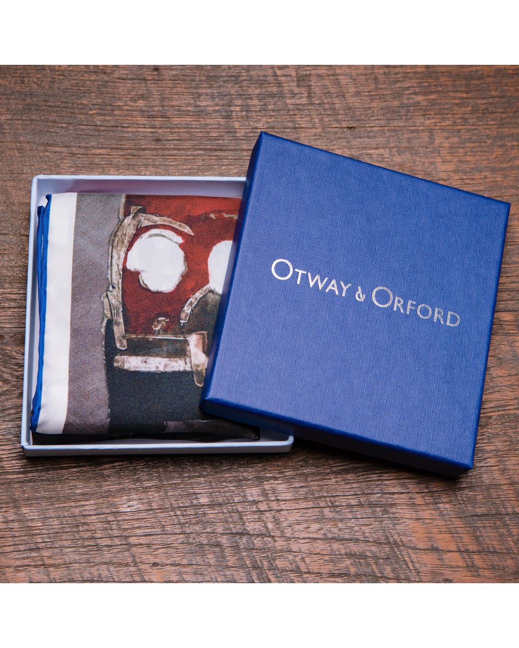 Otway & Orford Gray Put Your Foot Down Classic Cars Silk Pocket Square. Full-Size for men