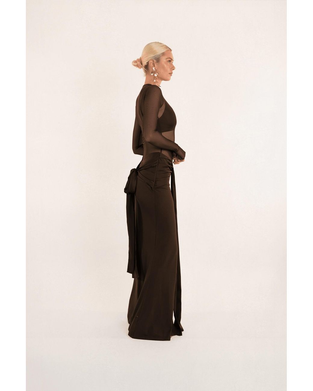 Clerestory Brown Seraphine Three-Piece Sheer Assembly Gown