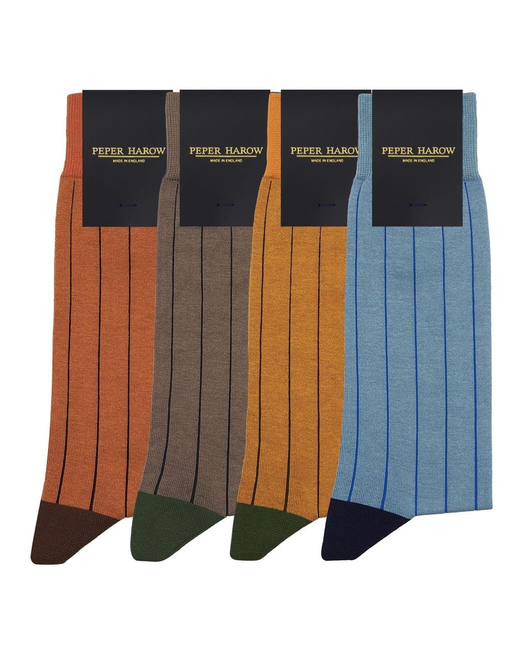 Peper Harow - Made in England Blue Pin Stripe Socks Bundle – Autumn for men