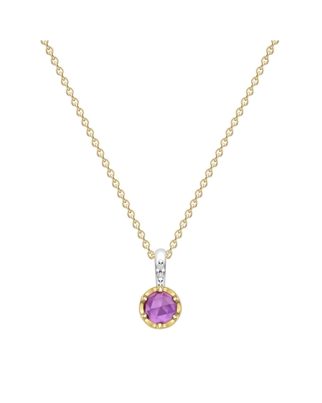 Dinny Hall Metallic February Amethyst Birthstone Pendant