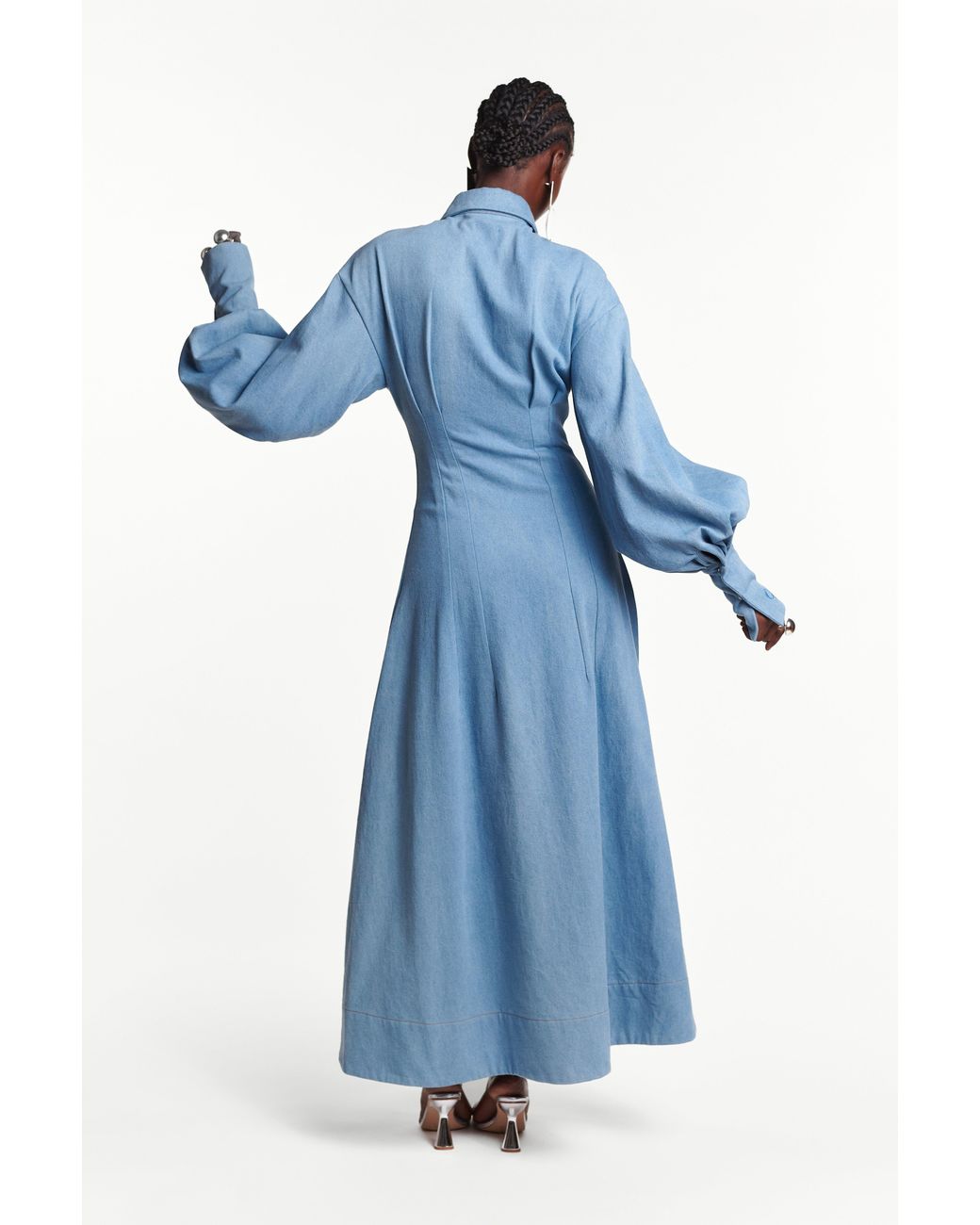 Ofuure Blue Light Denim Vera Dress
