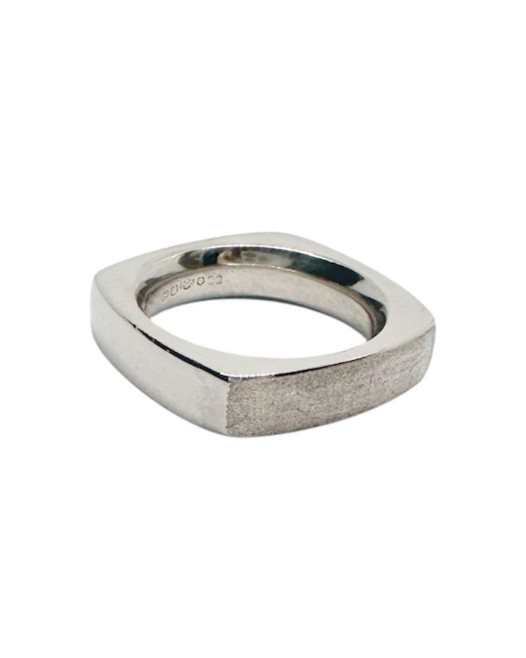 Tg-Jewellery by Tamara Gervasio Metallic Platinum Solid Square Band Ring Handmade