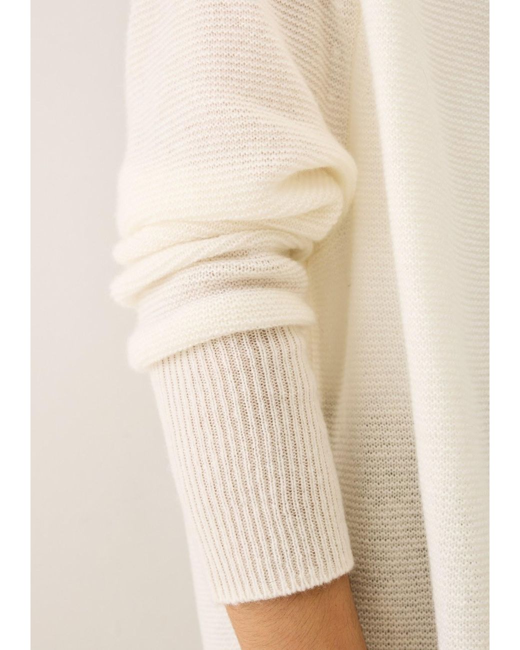 Loop Cashmere White Relaxed Edge To Edge Cardigan