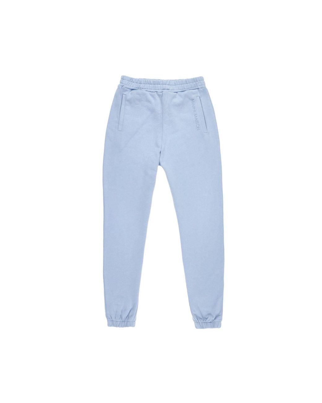 Mimhi Maison Blue Cotton Joggers With Embroidered Logo – Baby