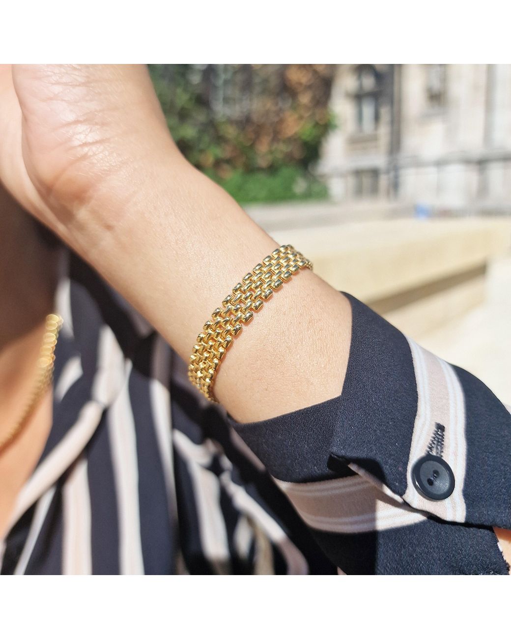 Sophelia Metallic Vermeil Luxury Woven Mesh Bracelet