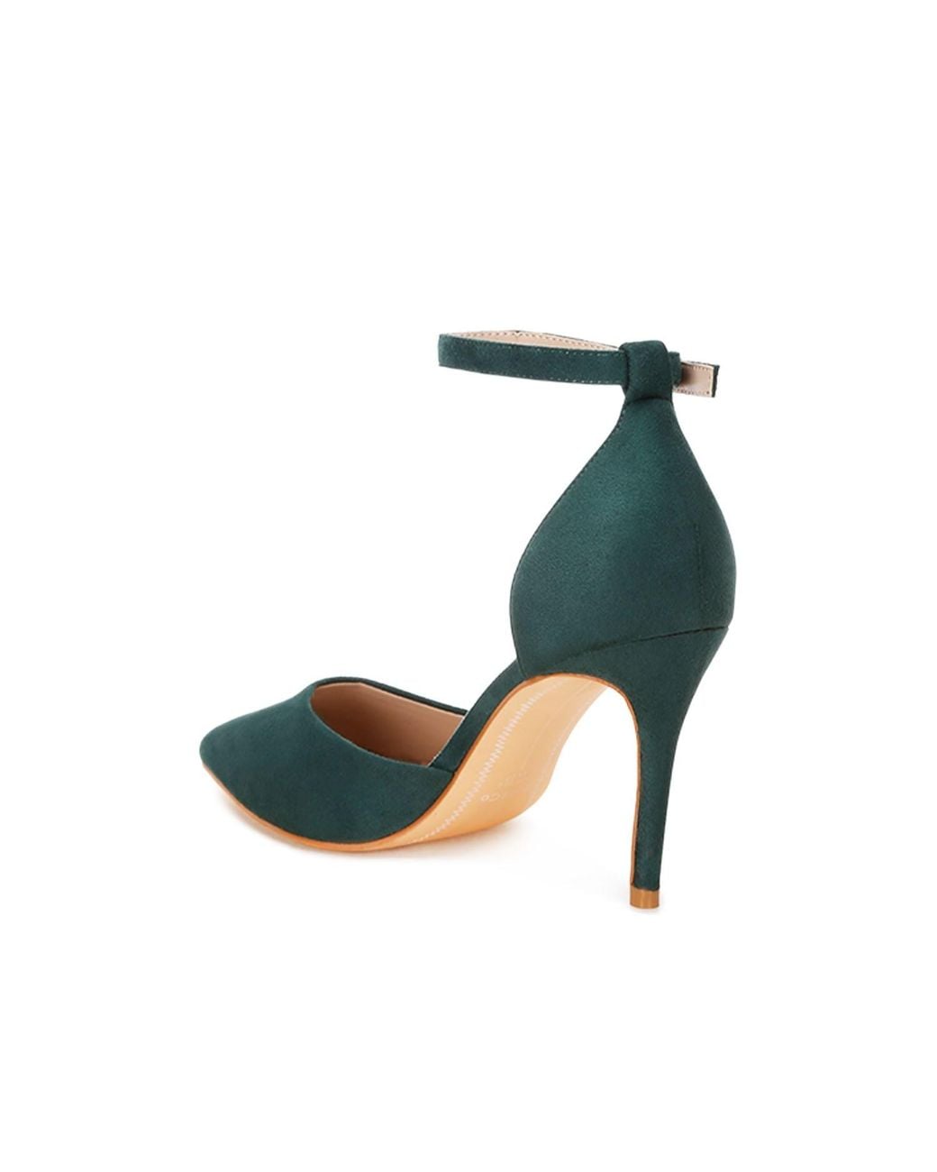 Rag & Co Green Dolona Microfiber Stiletto Heel Sandals