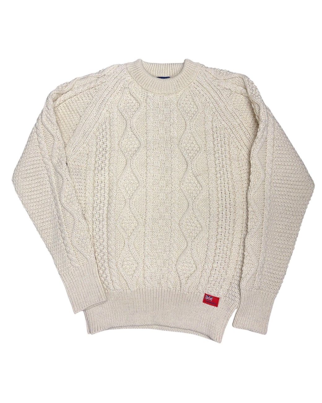 Arthur Beale Natural Aran Woollen Jumper for men