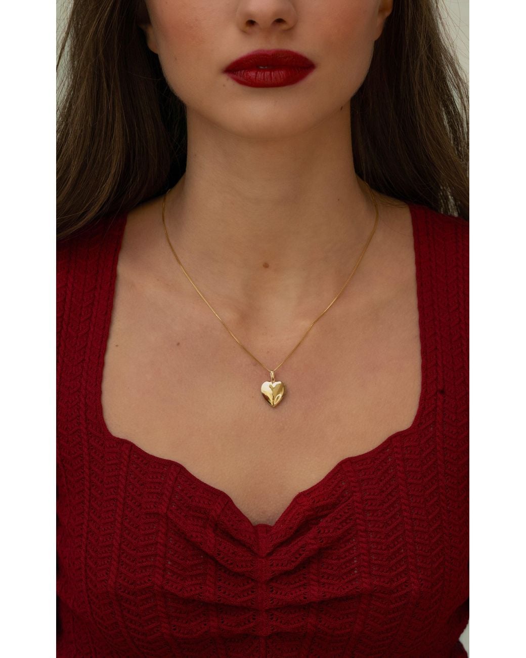 Katy Faye Metallic Valentina Heart Locket