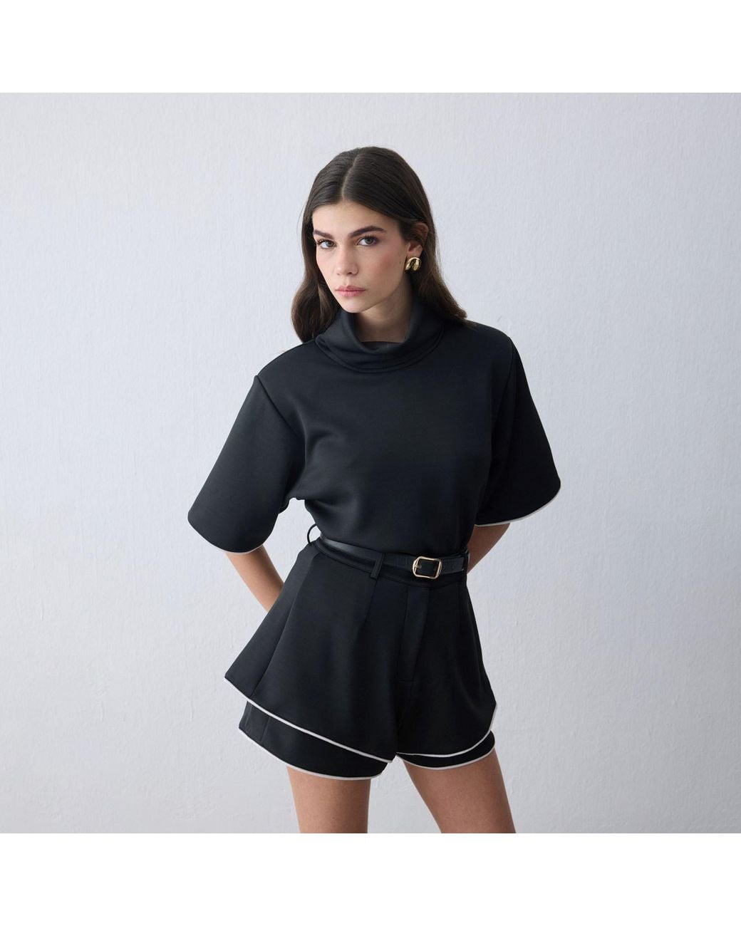Thisisu Collection Blue Mira Layered High-Waisted Shorts