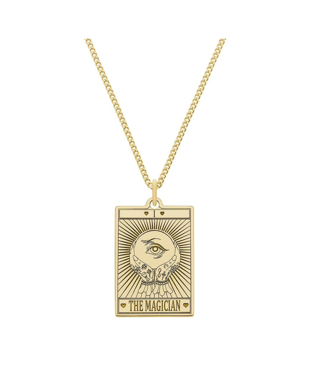 CarterGore Metallic Medium 9Ct 375 “The Magician Tarot Card Necklace