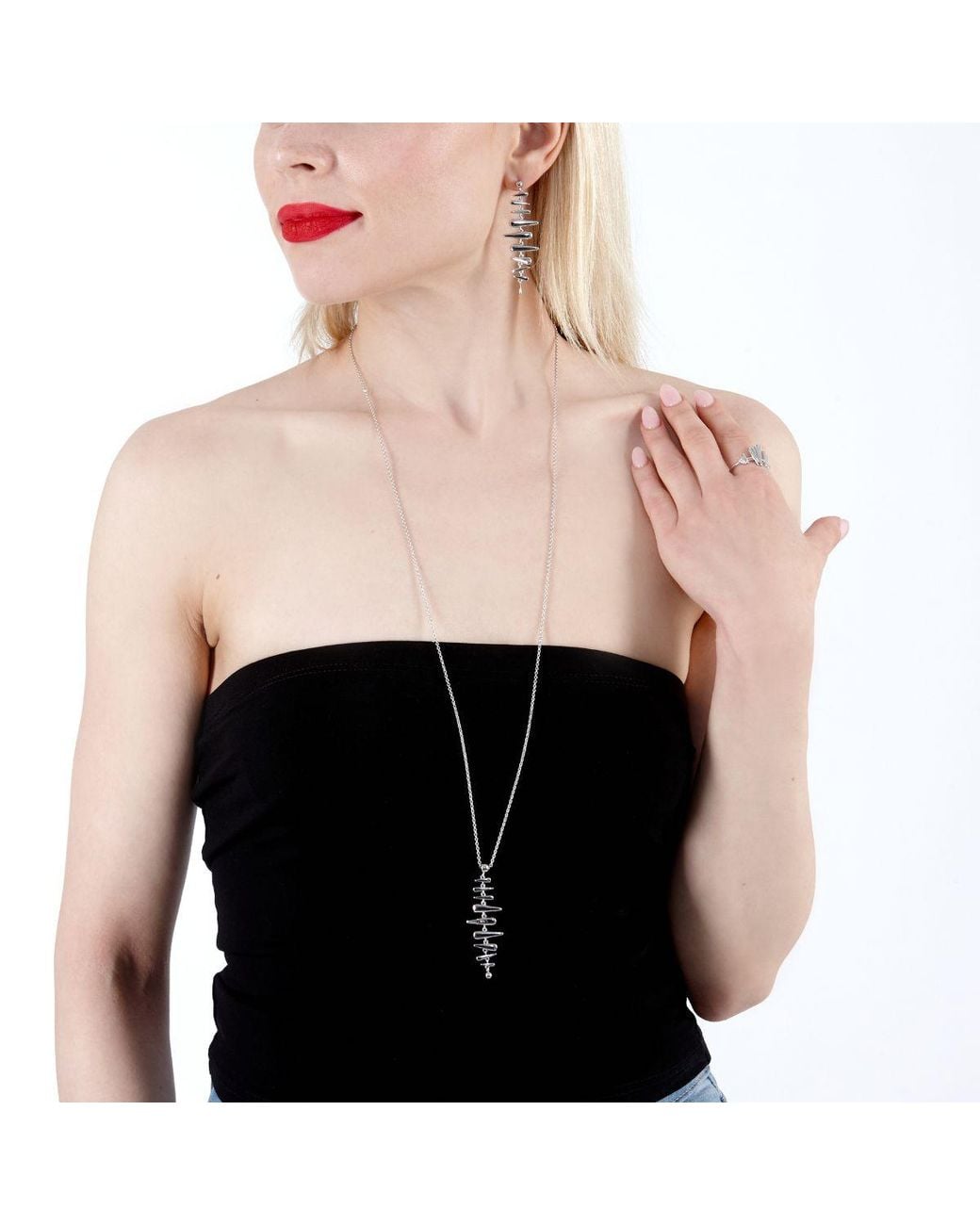 Lucy Quartermaine Metallic Shard Pendant 28/32"