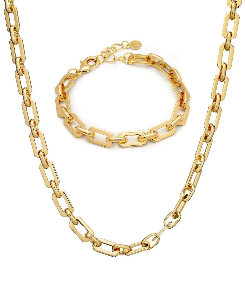 Crystals and Co Metallic Chunky Box Chain Set