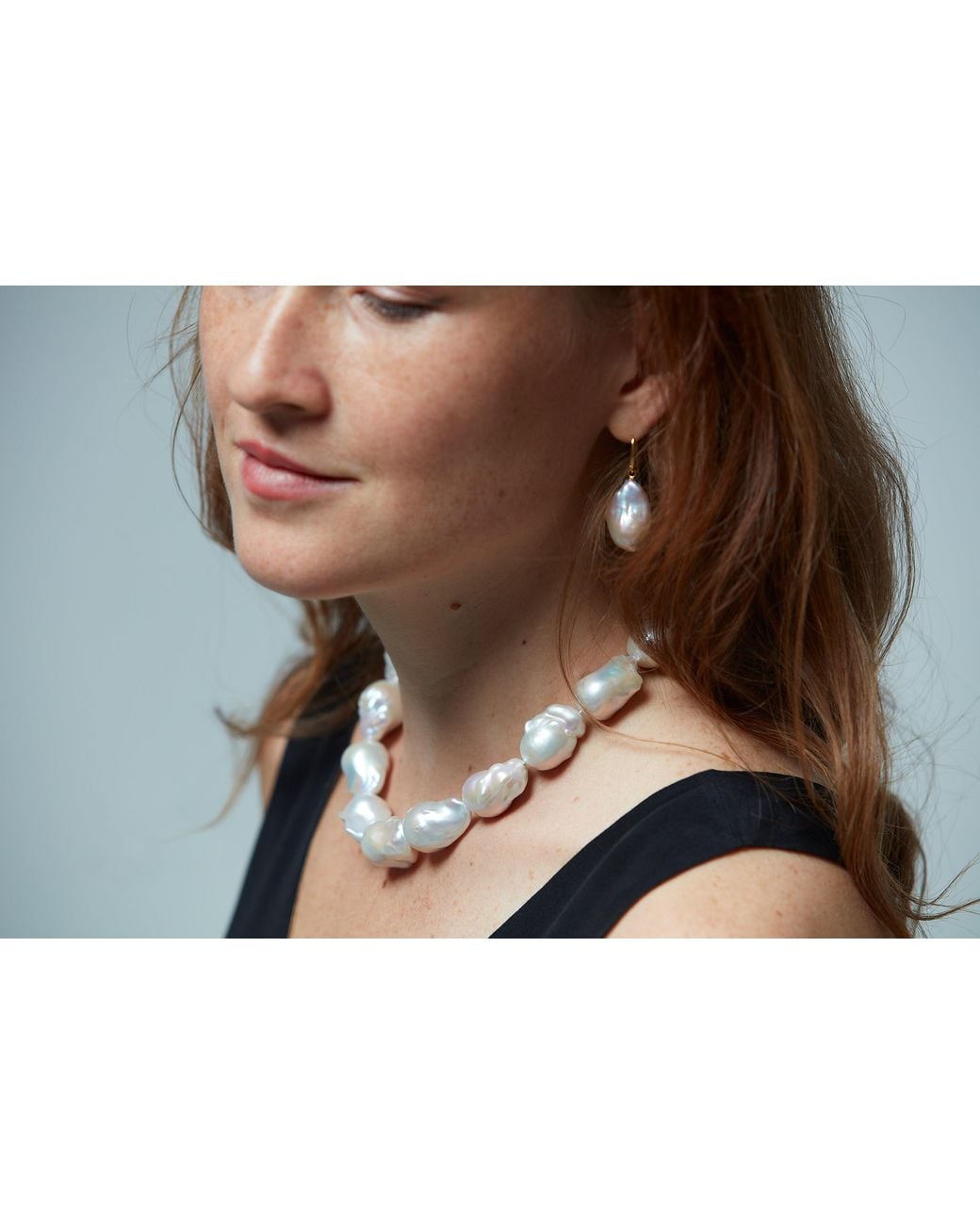 Pearls of the Orient Online Metallic Decus Large Baroque Cultured Freshwater Pearl Necklace