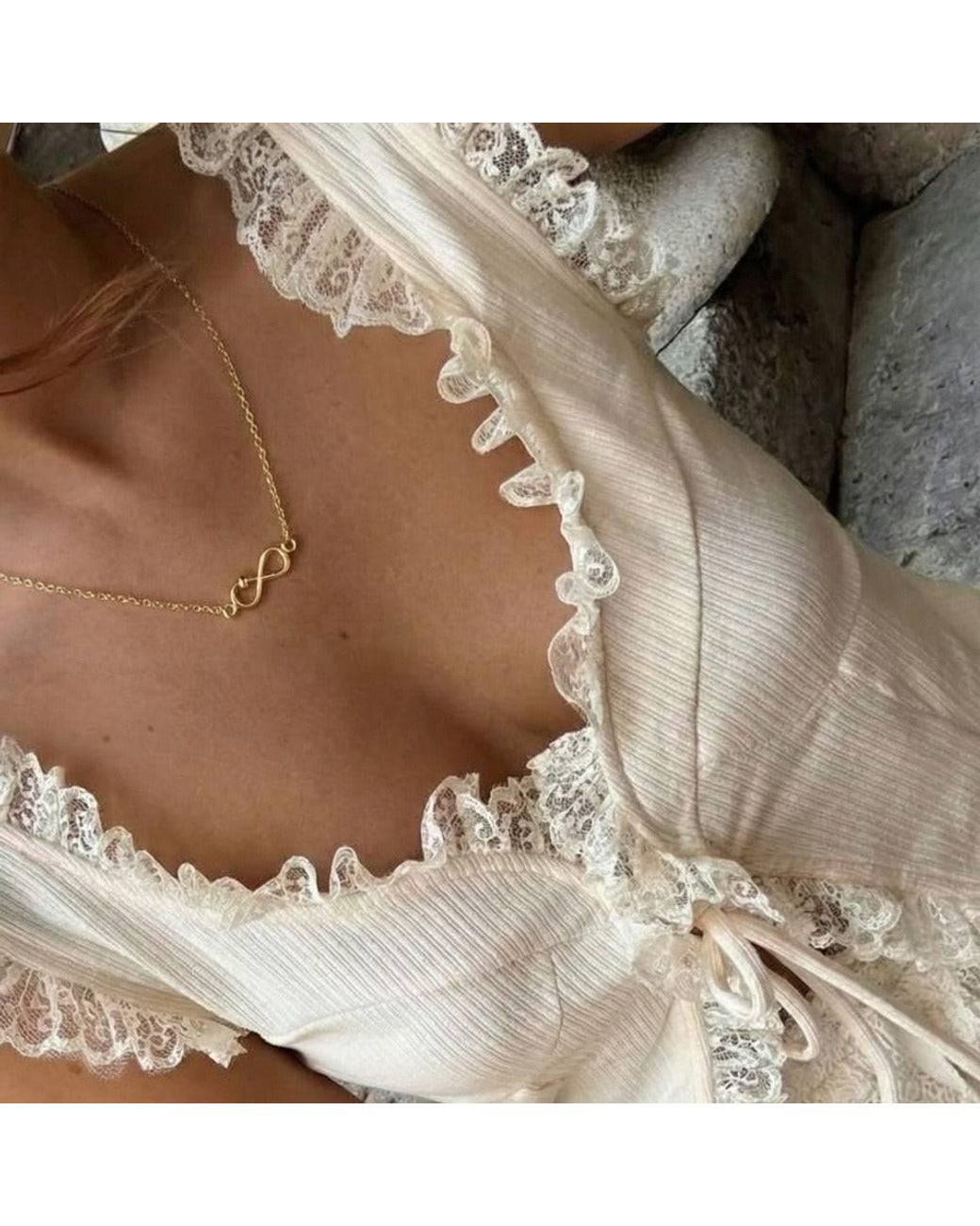 With Love Darling Metallic Horizontal Infinity Necklace