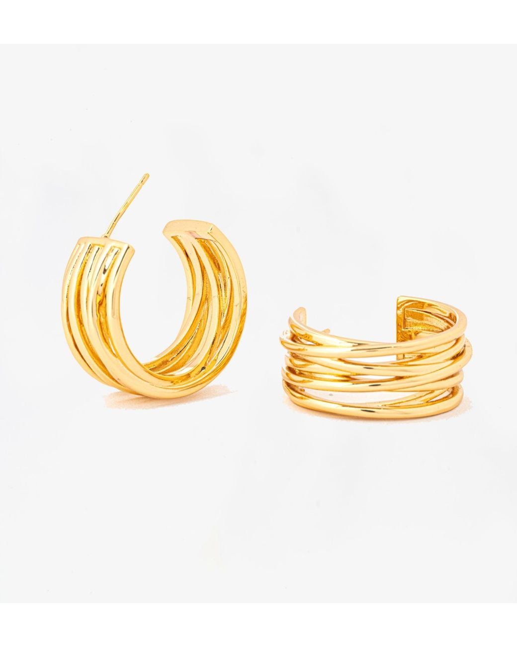 Uchi and Soto Metallic Nami Twist Earrings