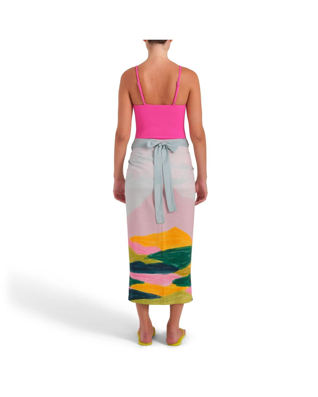 Tiger and the Monkey Gray The Tizi Ecovero Viscose Printed Pareo Skirt