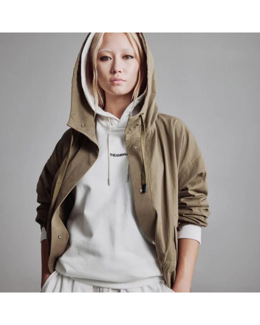 Theanimals Green Neutrals Logo Light Coat for men