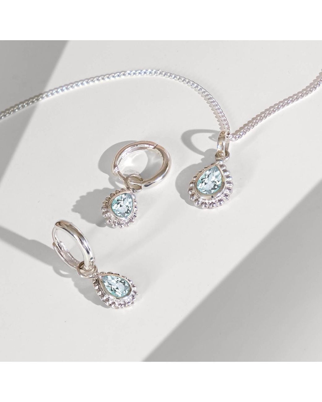 Charlotte's Web Jewellery Metallic March Birthstone Sterling Necklace And Earring Set