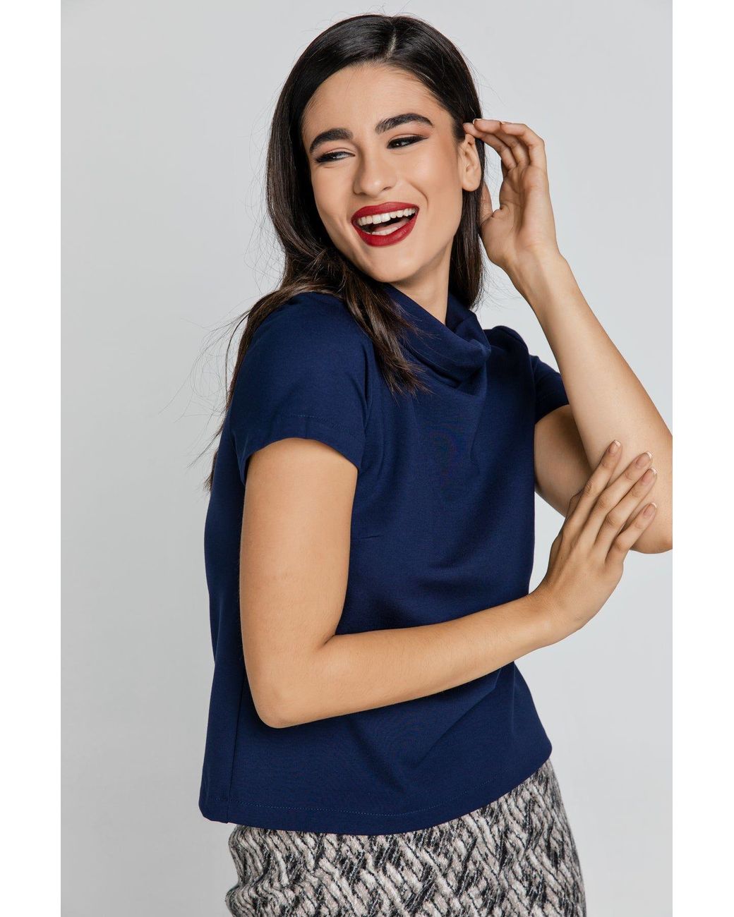 Conquista Blue Short Sleeve Top