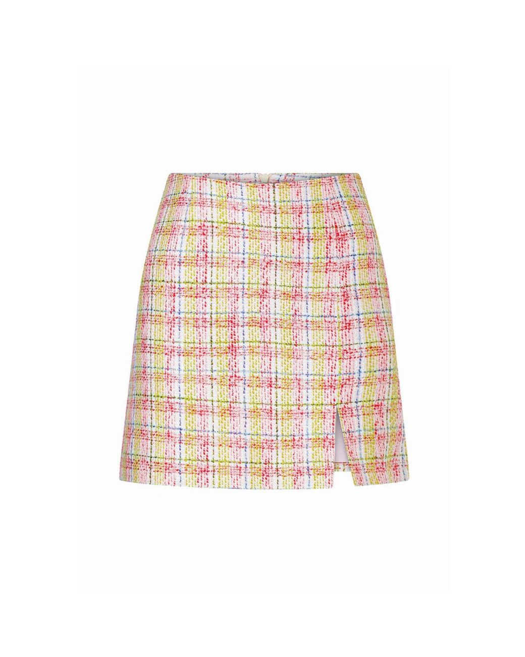 NAZLI CEREN Multicolor Vance Cotton Tweed A-Line Skirt