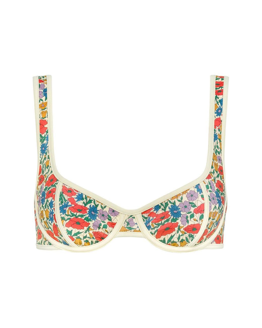 Montce Multicolor Florencia Floral Romy Binded Bikini Top