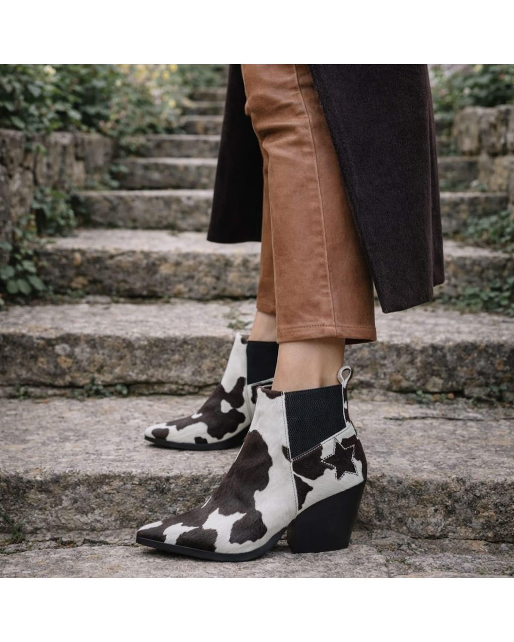Rosamund Muir London Black Neutrals Felixa Cowprint Calf Hair With Star Ankle Boots