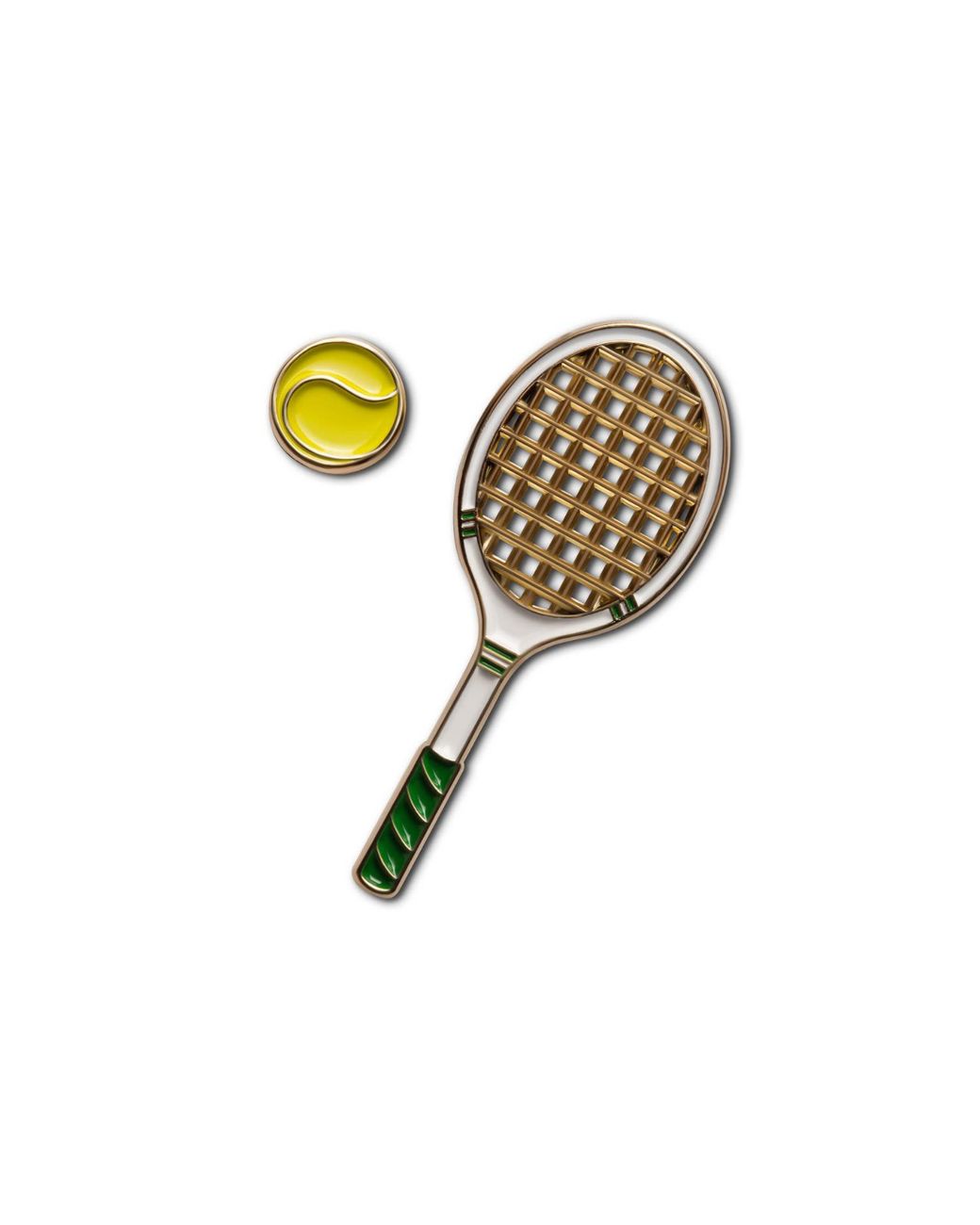 Make Heads Turn White Enamel Pin Tennis Racket
