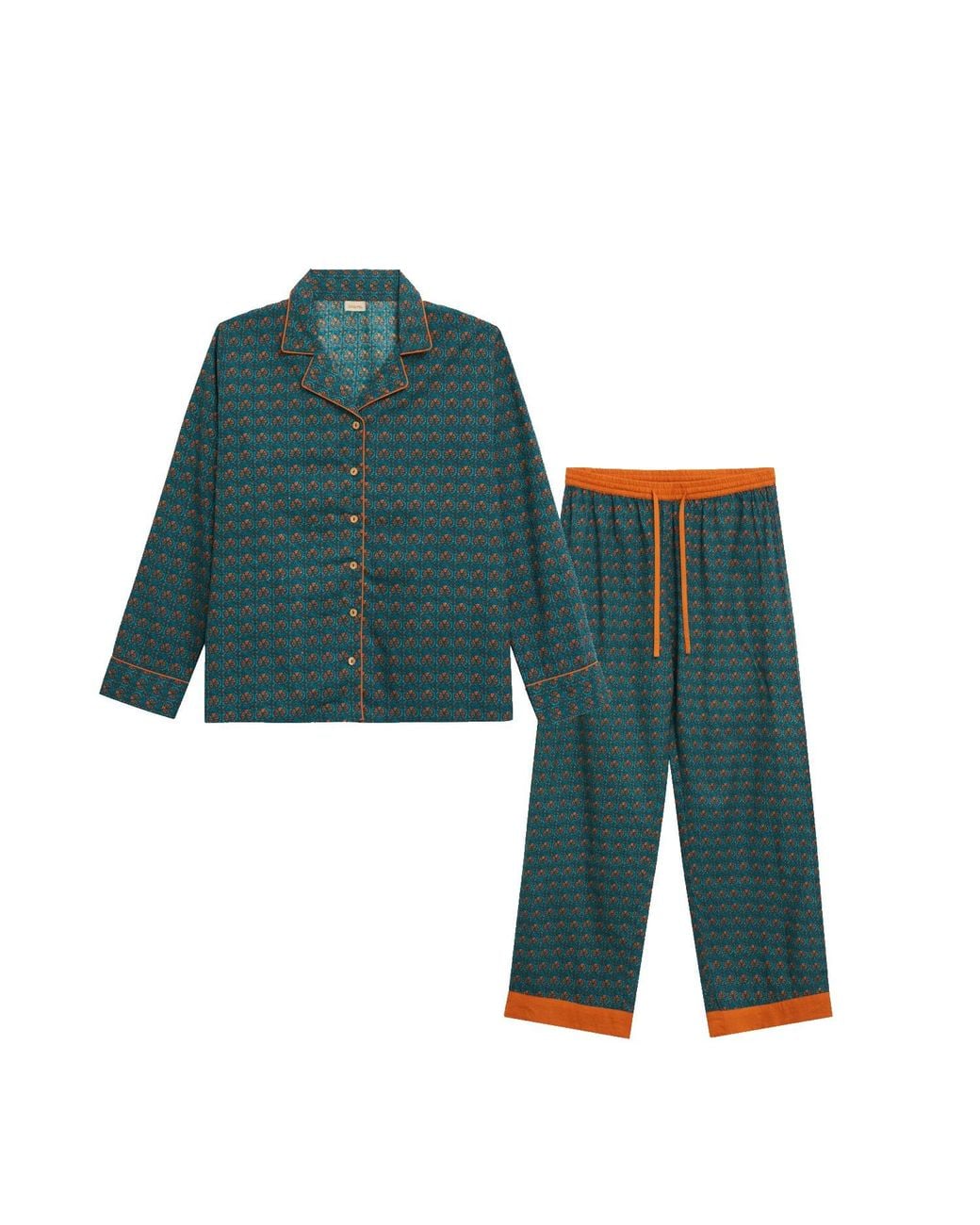 Inara Green Cinnamon Dusk Cotton Pyjamas