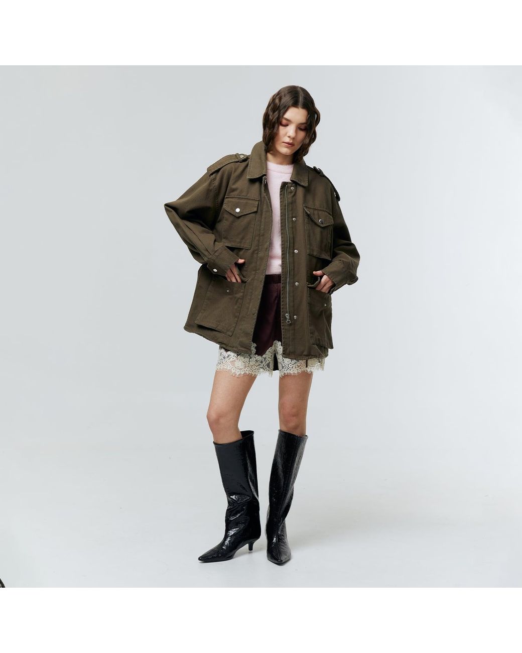 Ats the Label Green Leonna Utility Pocket Jacket