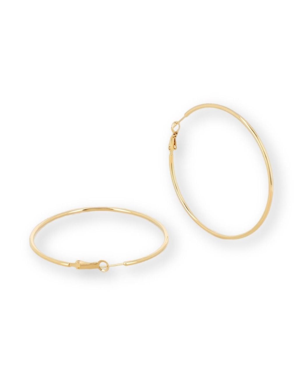 Divine Aria Metallic The Mia Thin Hoops Extra Large Tarnish Free