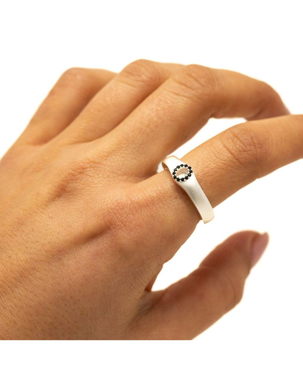 NASI SILVER White Rebirth Ring- Onyx
