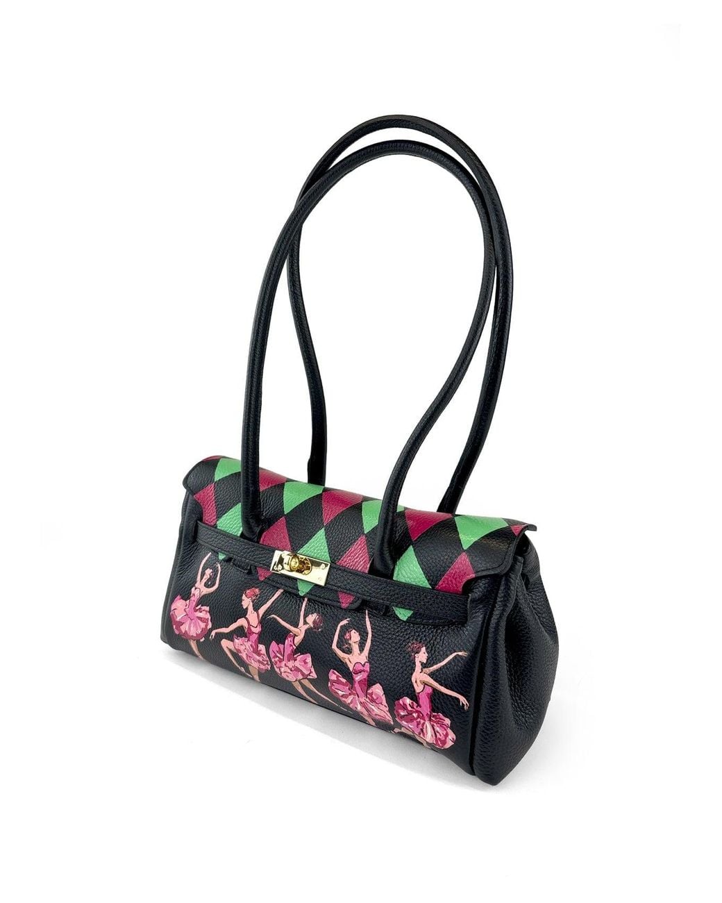 Maison Rubaiyat White Colette Hand-Painted Leather Shoulder Bag – Ballerinas