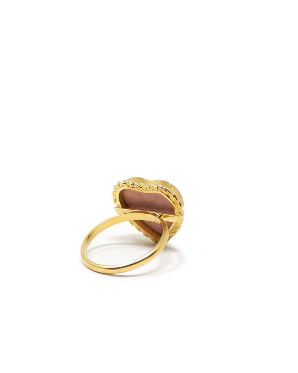 Vintouch Italy Pink Lovelight-Plated Heart Stacking Ring