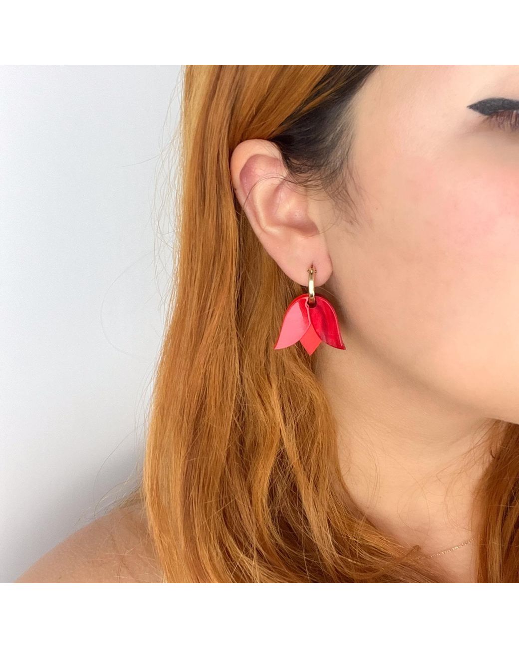 By Chavelli Red Tulip Earrings