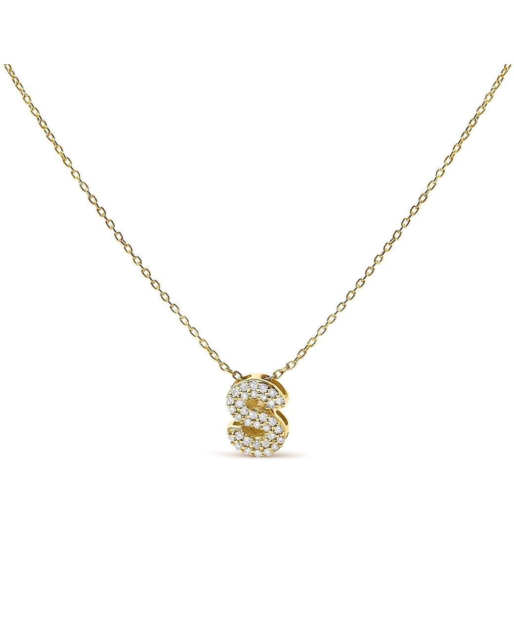 Haus of Brilliance Metallic 10K Diamond Accent "A-Z" Initial Bubble Pendant Necklace