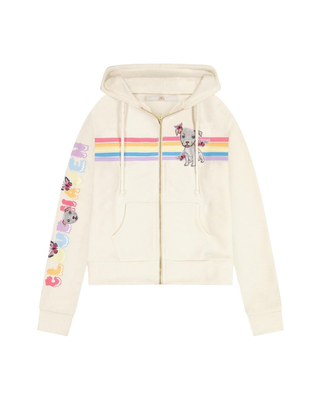 Cloud Haven Blue Neutrals Pittie Hoodie Off