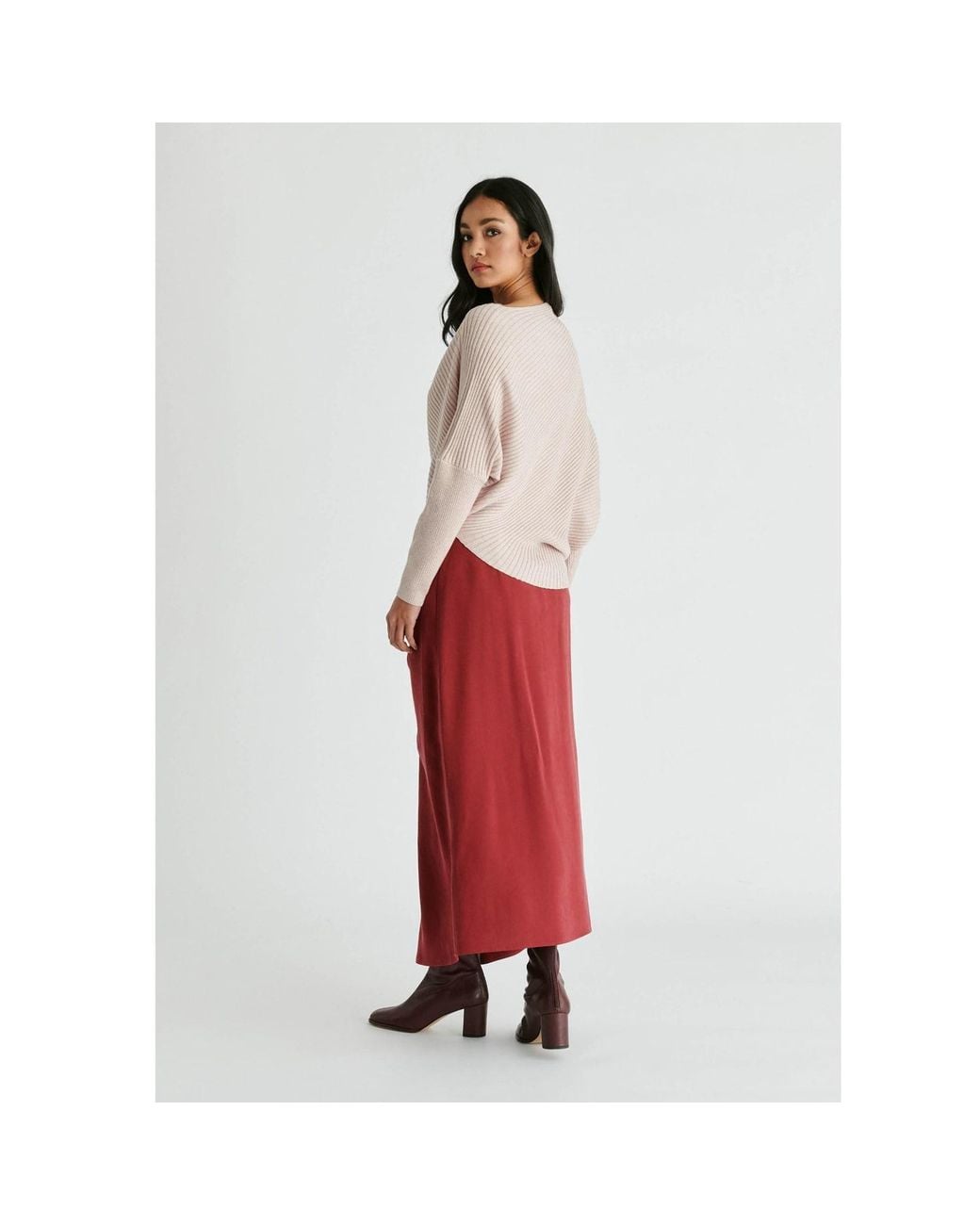 Paisie Natural Draped Knitted Jumper
