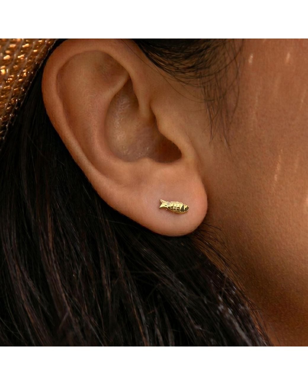 With Love Darling Metallic Fish Studs