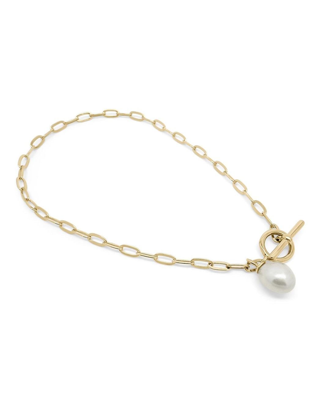 Clemence Wren Metallic T-Bar Freshwater Pearl Bracelet