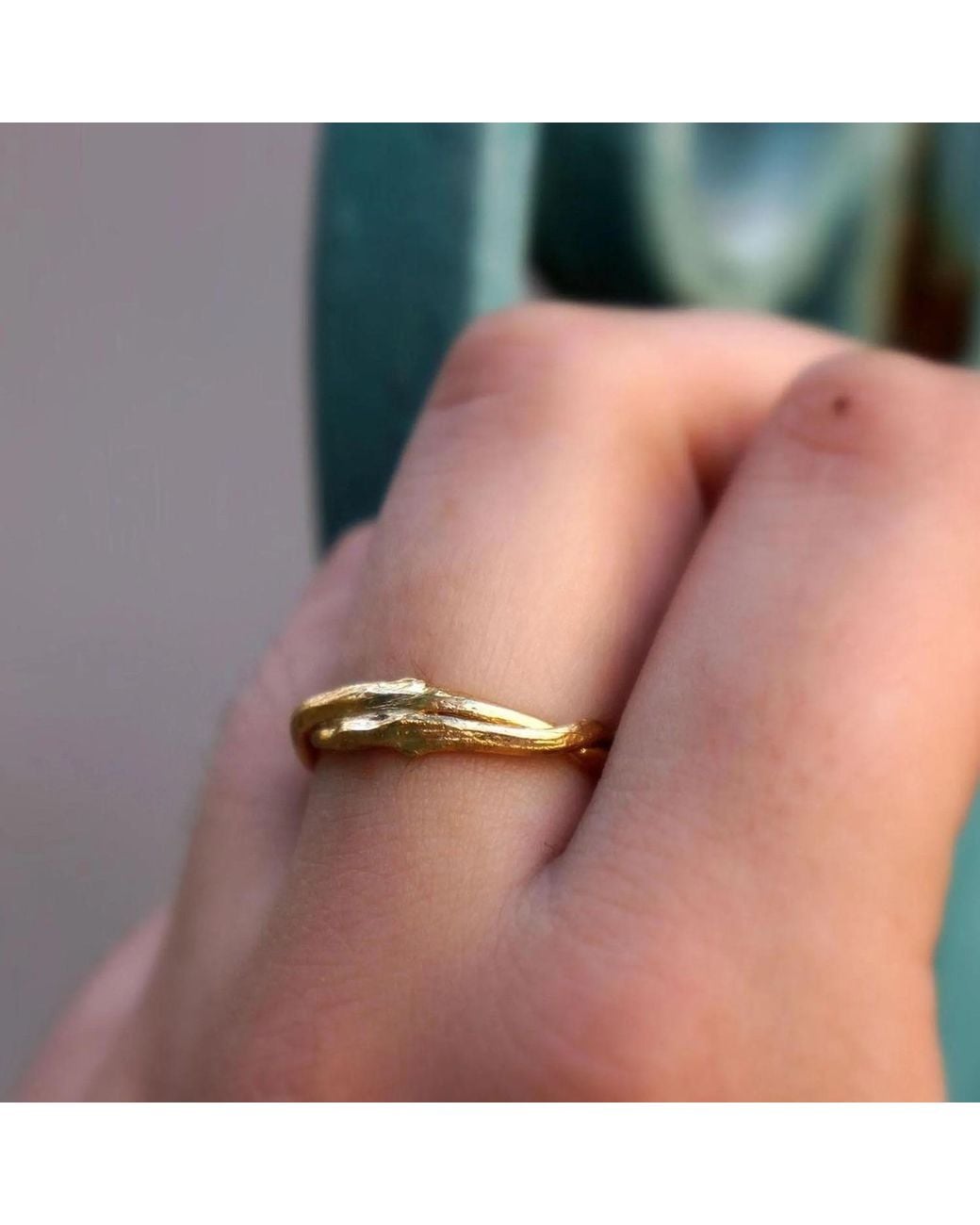 Mother Nature Jewelry Metallic Twig Ring, Handmade Minimalist Band
