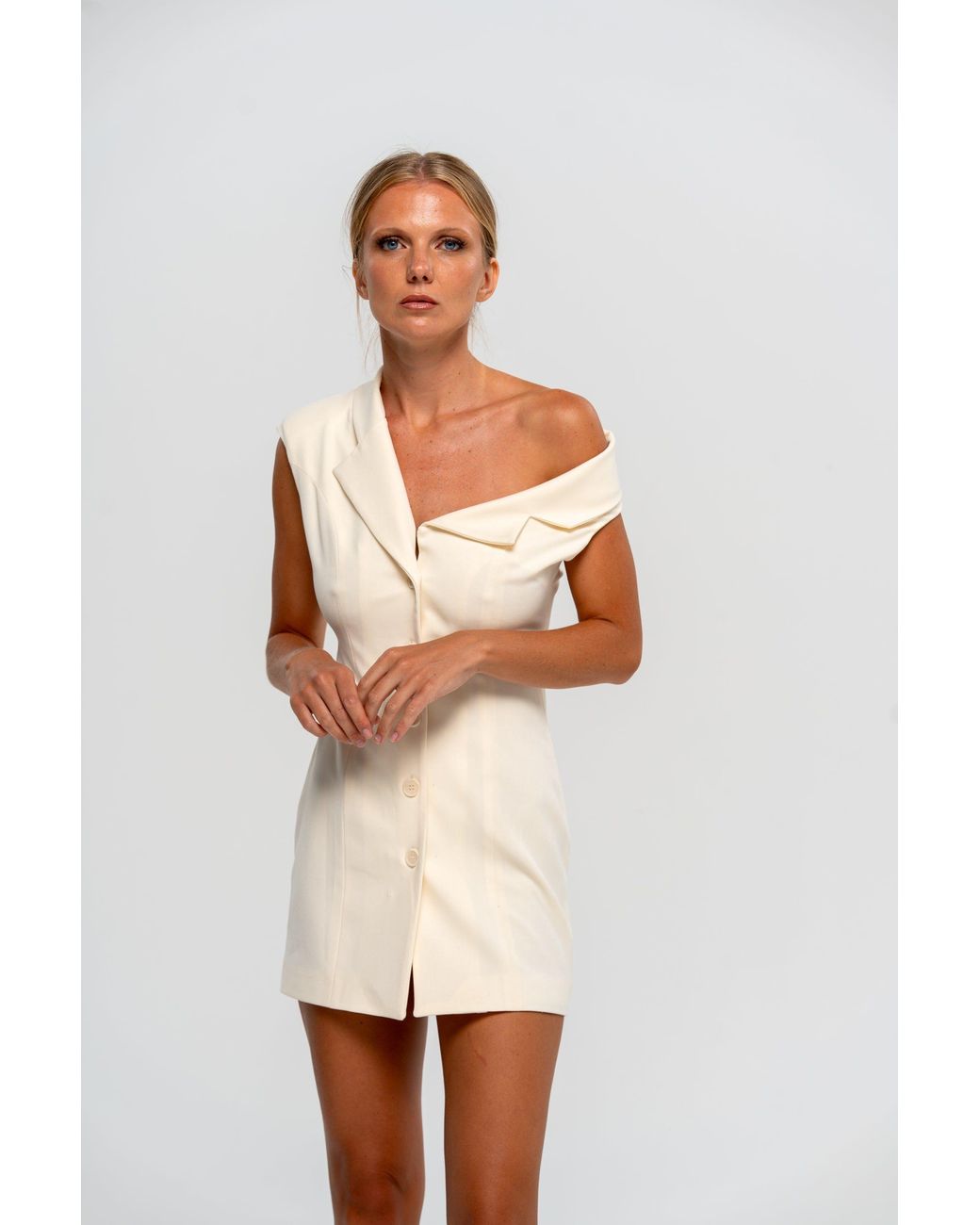 The Ethos Studio White Lilith Mini Dress