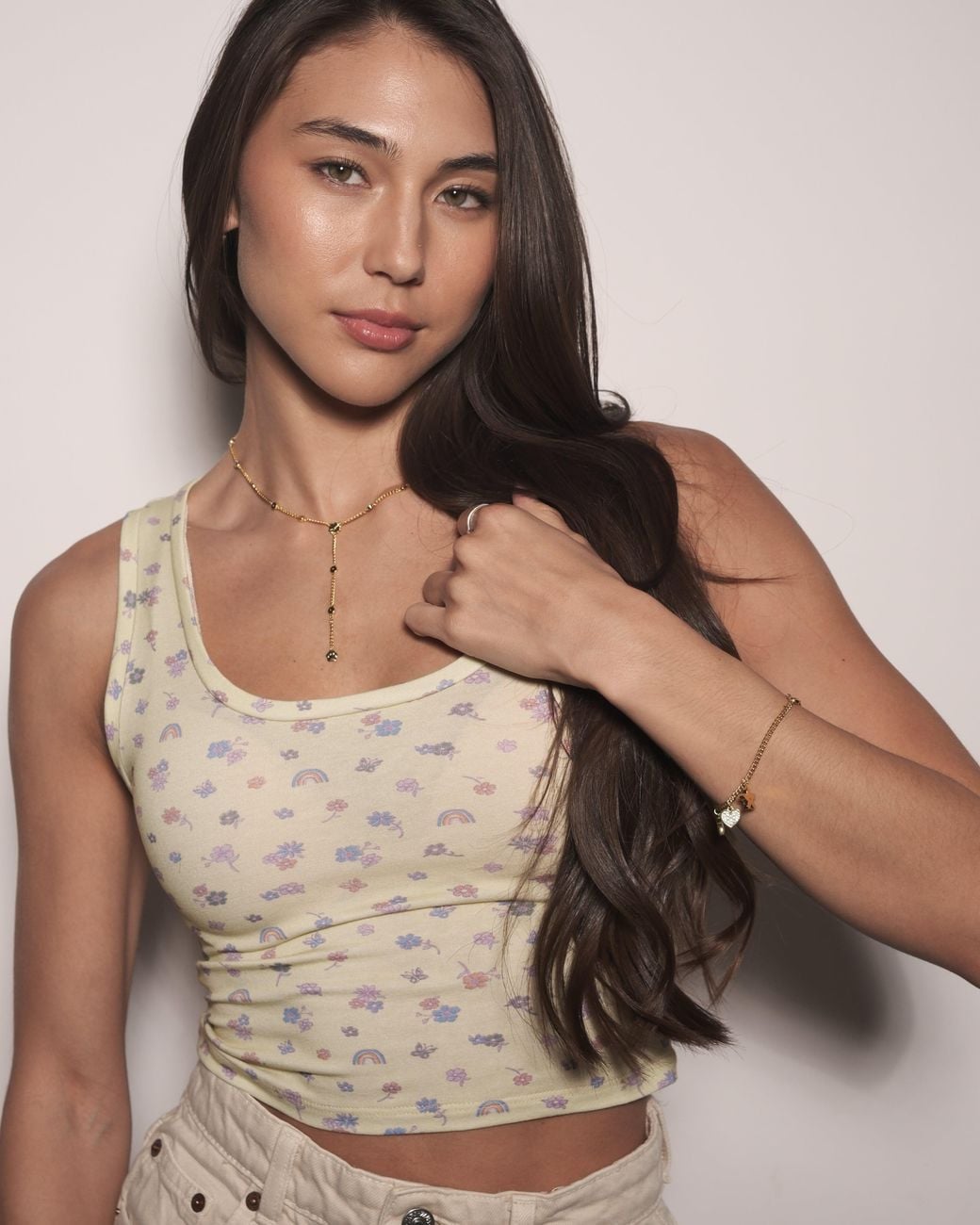 Cloud Haven Metallic Paw Print Rosary Necklace