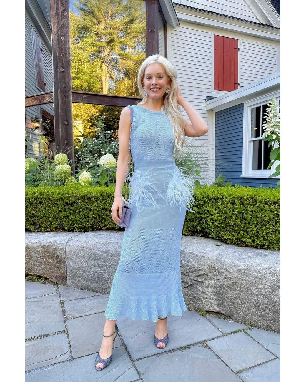 Andreeva Blue Aqua Bamboo Knit Dress