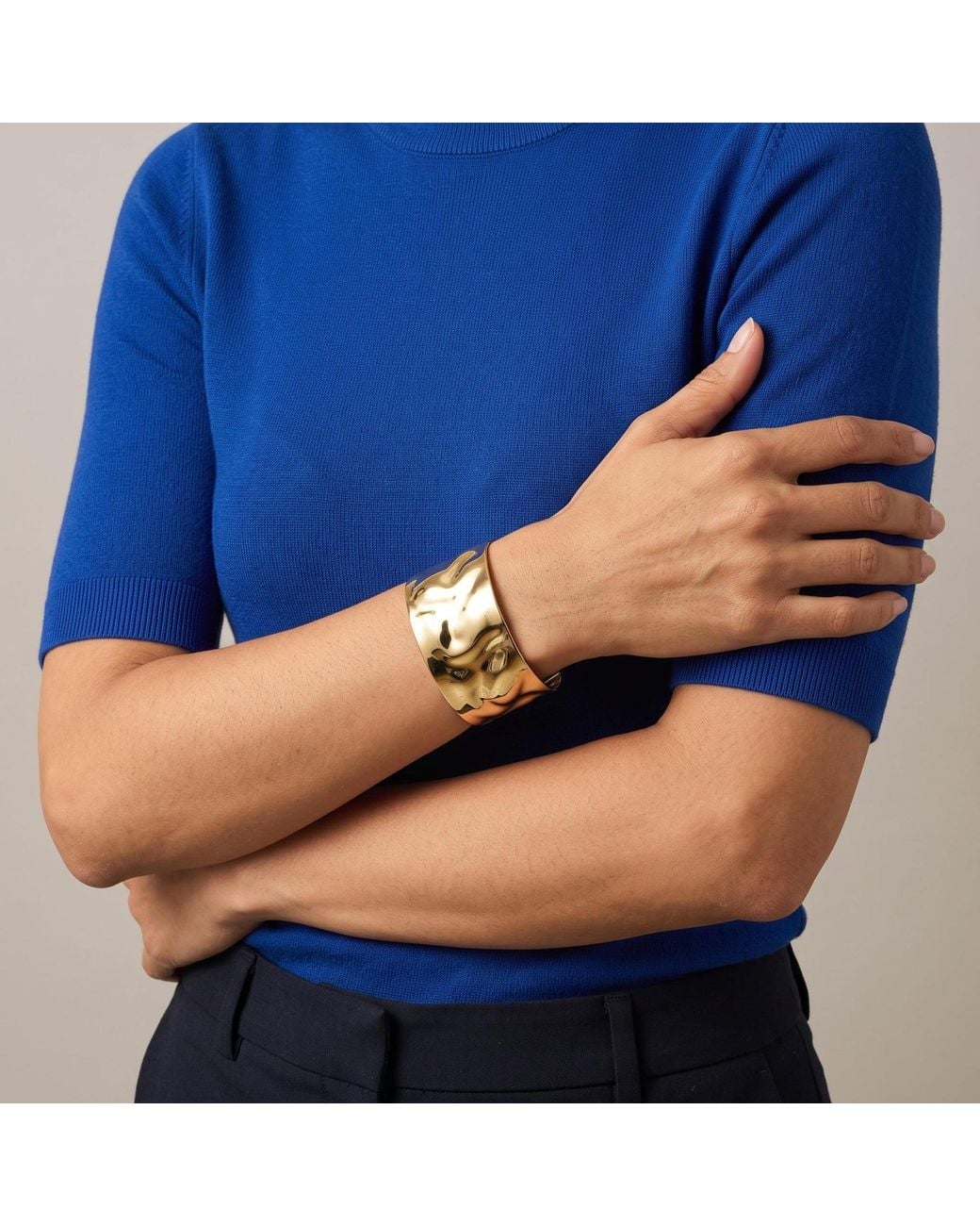 Uchi and Soto Metallic Kin Sculptured Wide Cuff Bangle